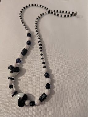 Black and White Beaded Necklace
